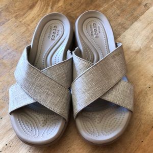 Ladies Crocs Sandals- gorgeous gold!